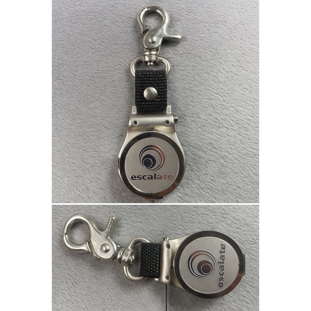 Vintage Rare Stainless Steel Pocket Watch Fob Key Chain Clip - Needs Battery
